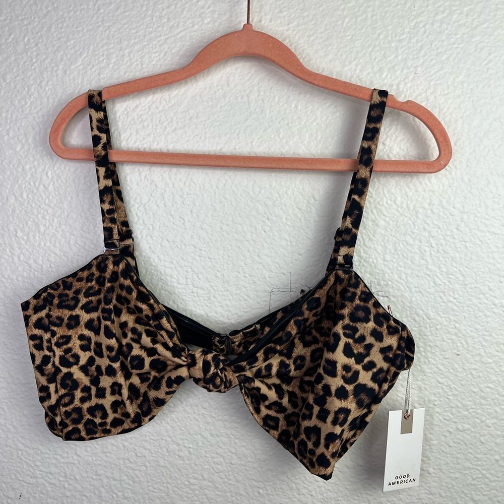 Good American leopard print bikini top 4xl